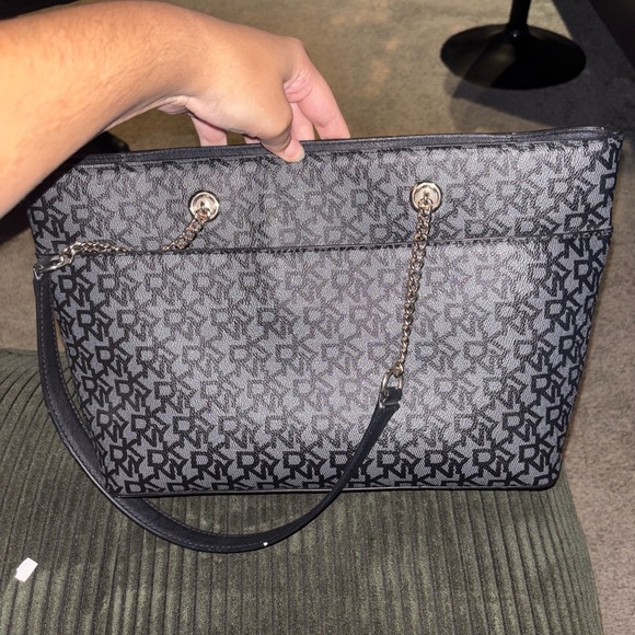 DKNY Black Monogram Tote - Picture 2 of 10